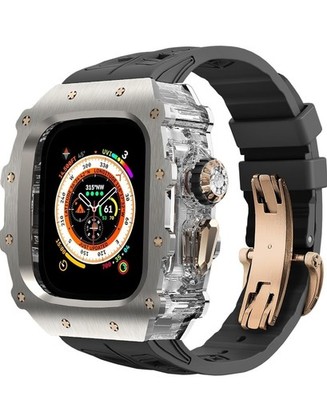 Apple Watch Ultra 49mm Case + Band Kit Titanium Style Cover Strap ONLY