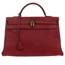 Hermes Rouge Garance Ardennes Kelly 40 Retourne Handbag 28□C 187212