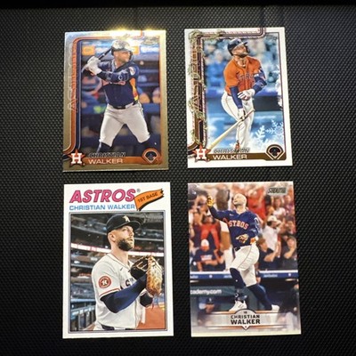 Christian Walker 2025-26 Topps Heritage/Holiday/Chrome/Stadium Astros 4-Card Lot