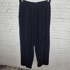 VTG Liz Claiborne Black Velvet High Rise Wide Leg Pants USA Made Size 12 (28x28)