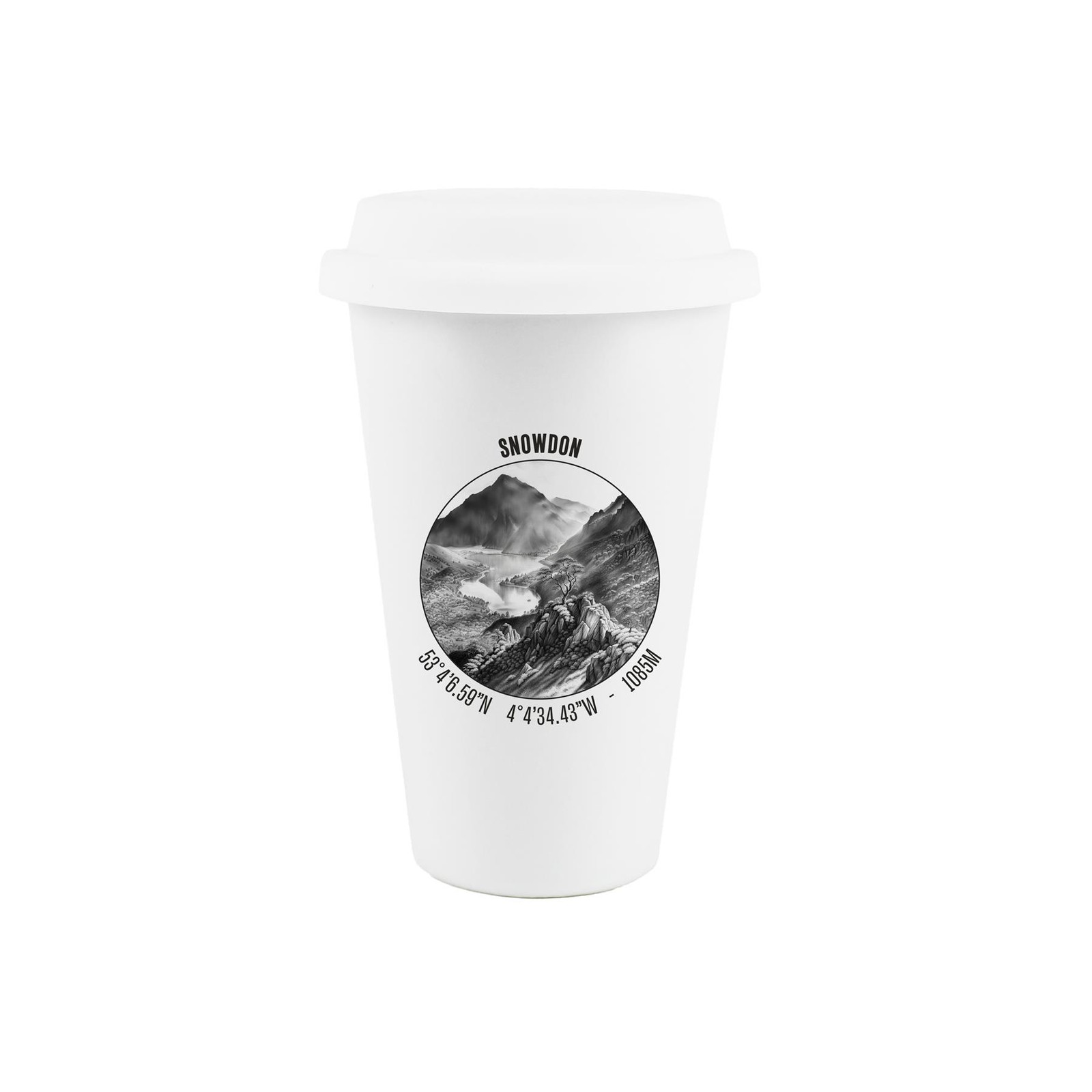 Purely Home 3 Peaks Hiking Porcelain Travel Mug - White - Image 2