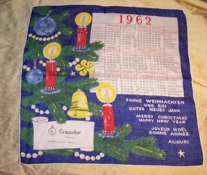 1962 German Handkerchief Advertisement for Grauwiler Watches