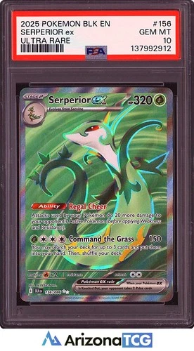 Pokemon 2025 Serperior ex 156/086 Ultra Rare Black Bolt GEM MINT PSA 10