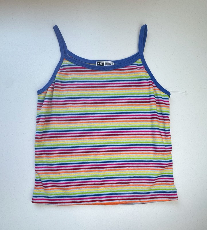 Knitworks Kids Y2K Rainbow Striped Tank Top Size Youth Large