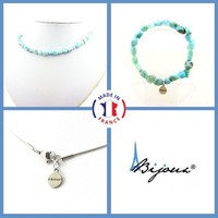 Mineralien Und Edelsteine. Schmuckset Armband Halskette Perlen Larimar D