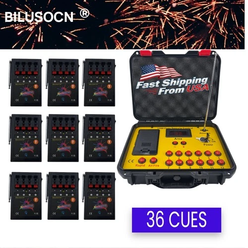 BILUSOCN 36 Cues Fireworks Firing System Wireless Remote Pyrotechnic