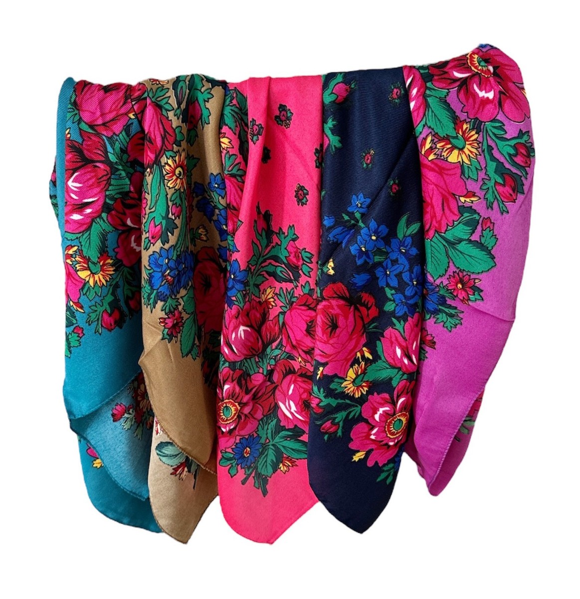 Flower scarf. New Colors Traditional Floral Print, Native American
