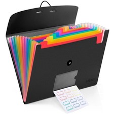 13 Pocket Expanding File Folder Accordian File Organizer, A4 Letter Size Paper