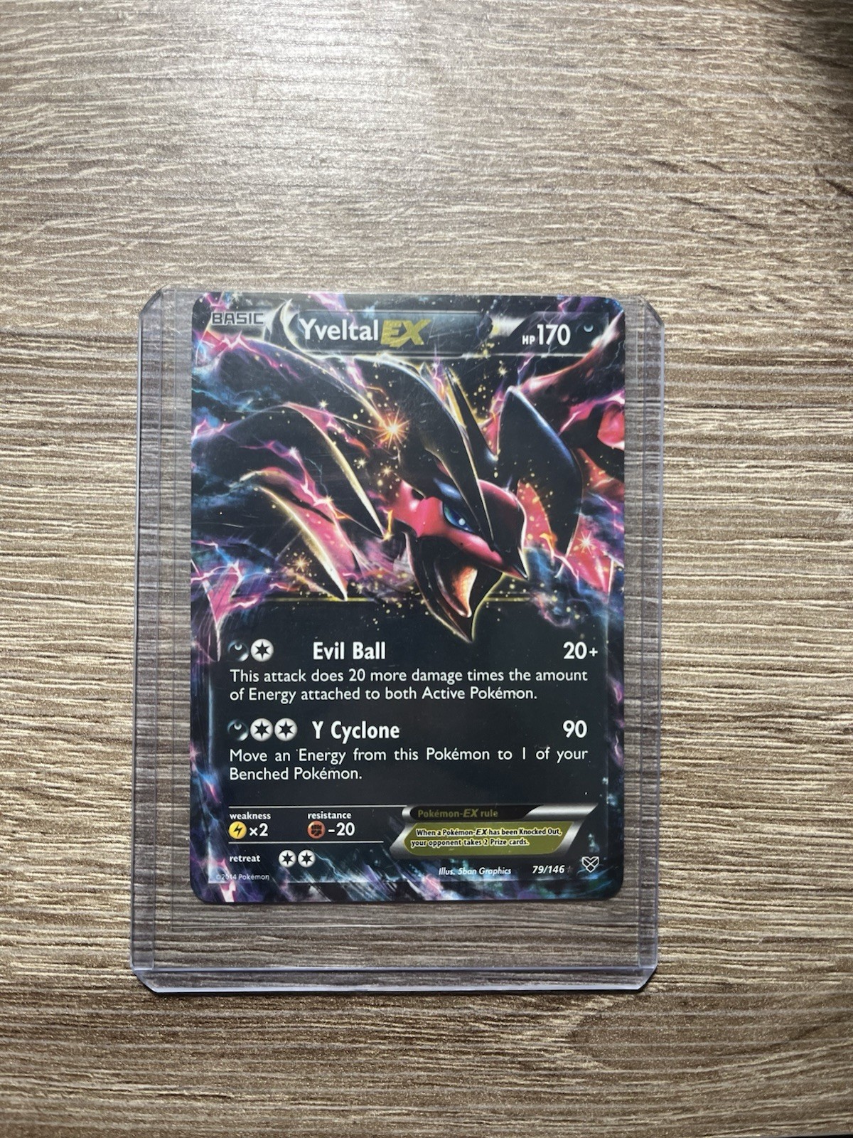 Pokémon Yveltal EX 79/146 XY Holo Ultra Rare 170HP Basic Darkness Card