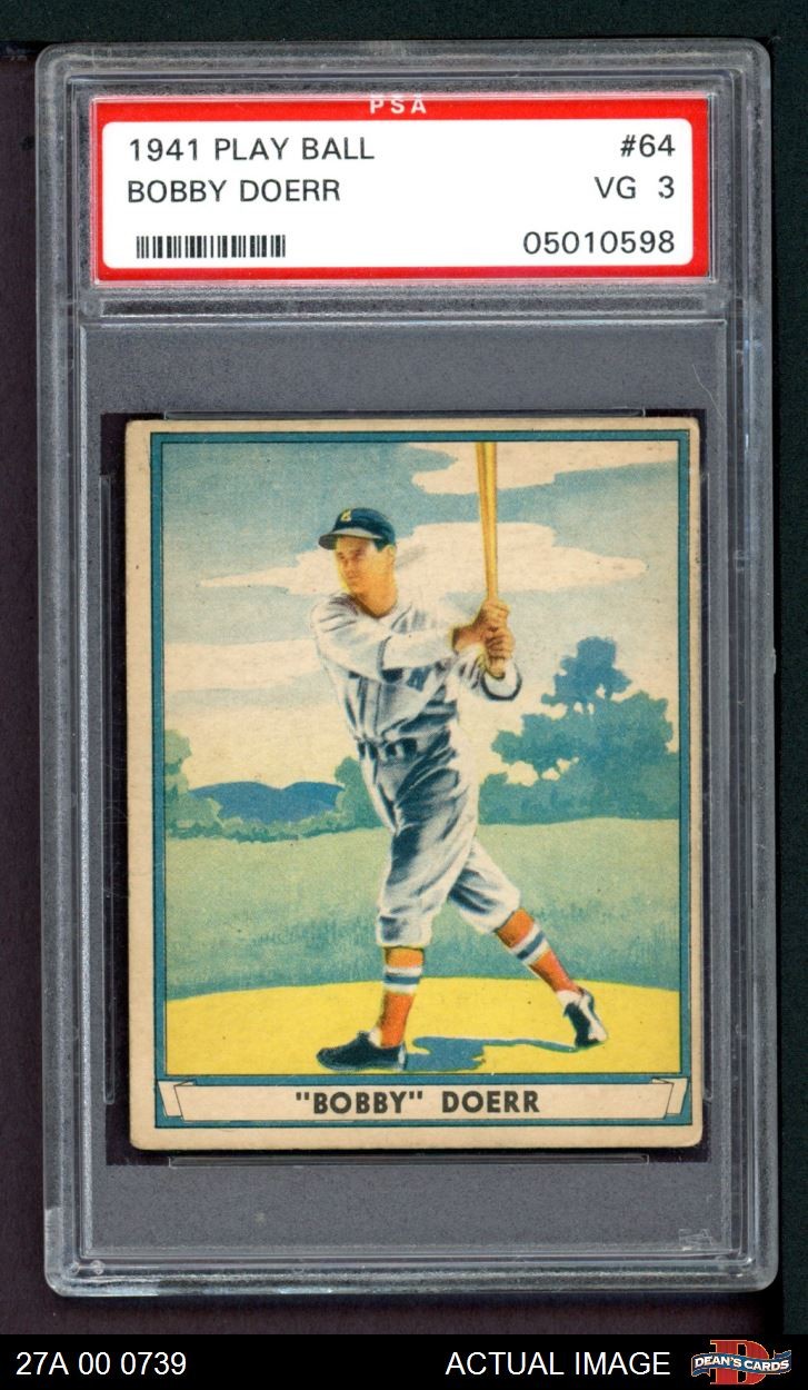 1941 Play Ball #64 Bobby Doerr Red Sox HOF PSA 3 - VG