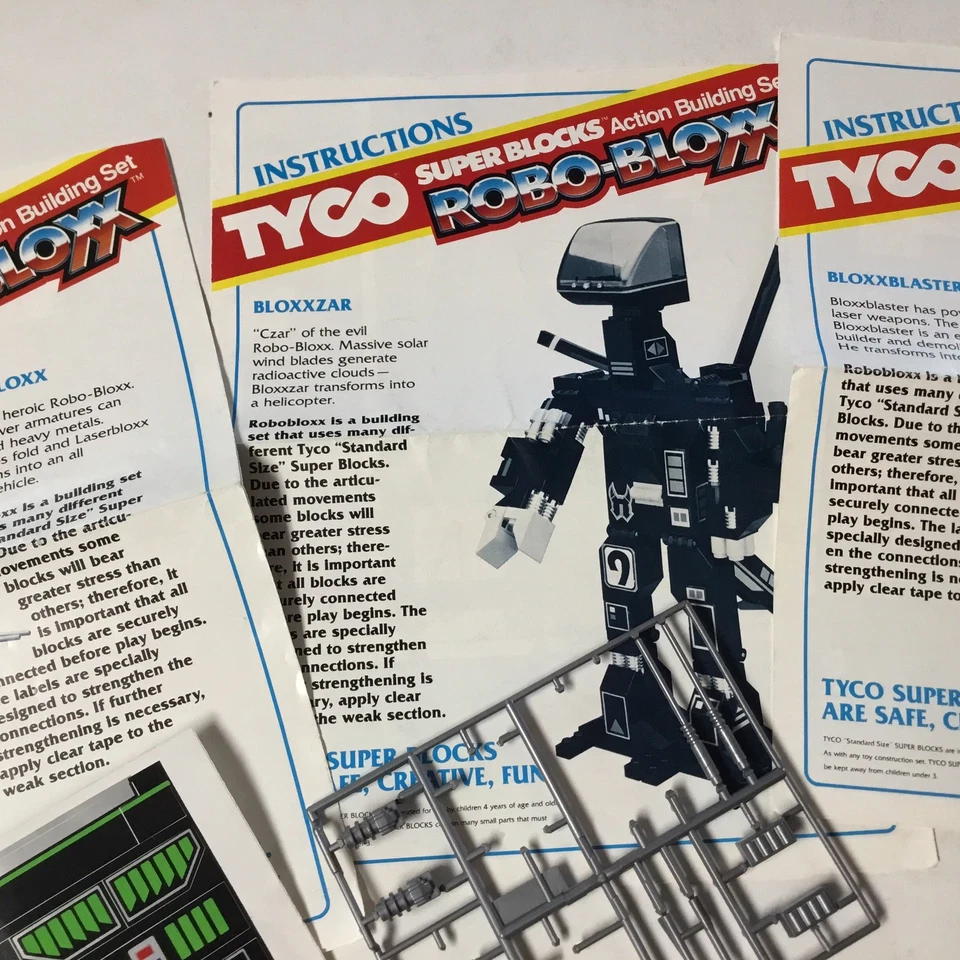 1986 Tyco Super Blocks Robo-Bloxx Transformer Robot Set LOT x 3 w/Instructions - Image 3 of 4