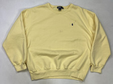 VINTAGE Polo Ralph Lauren Crewneck Sweatshirt Men XL Yellow Pony Blue