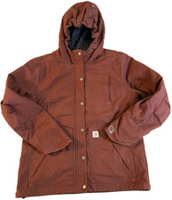 Carhartt Women's Full Swing Hooded Canvas Jacket Coat Brown Size Large 12/14