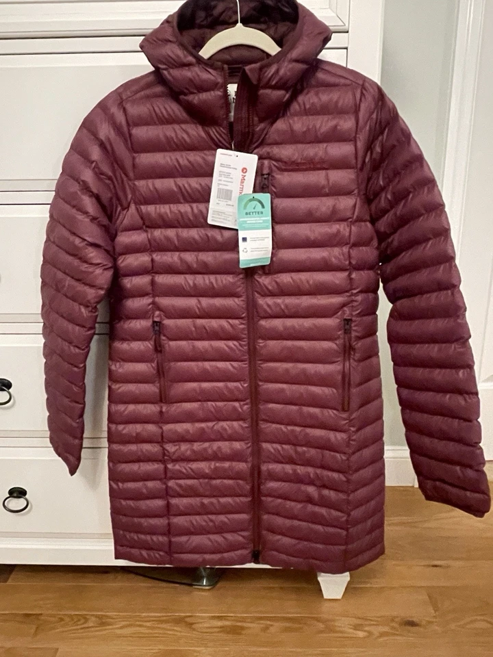 Chaqueta Larga Marmot Nueva Con Etiquetas Echo Sin Plumas Mujer’s Abrigo Capucha M SP 250$ - Imagen 4 de 4