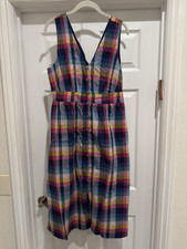 J Crew Womens Midi Plaid Sleeveless Sundress Size 8