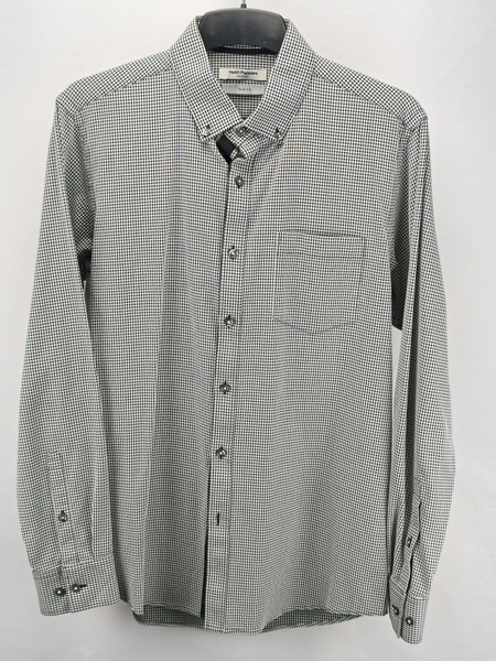 Hush Puppies Edition Slim Fit Herren Hemd L 16 Schwarz Weiß Button-Down