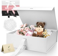 Geschenkbox Weiß Luxus 32,5X23X10,5Cm Mit Band Papier GrußKarte FüR Hochzeit