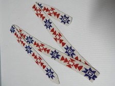 VINTAGE ANTIQUE USA WOODLANDS INDIAN LOOM BEADED HAT BAND / SASH VALLERO STAR1