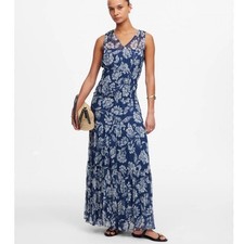 NWT Madewell Sheer V-Neck Maxi Dress in Saylor Floral Navy NW336 Size 6