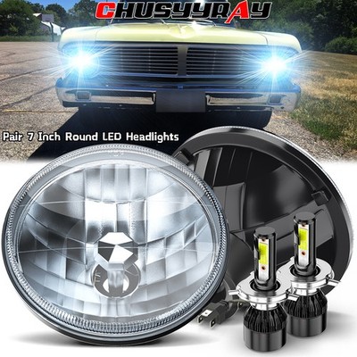 For Ford Falcon Sedan Delivery 1961-1965 7'' Round H4 LED Headlights Hi/Lo Beam