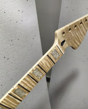 Big head tiger maple 22 fret 25.5 Inch guitar neck block inlay gloss