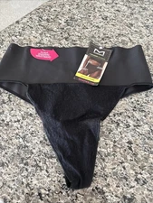 NEW Maidenform Self Expressions Tame Your Tummy Black Thong SE0049 -Women's XXL