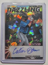 2024 Leaf Vivid Dazzling Performers Cracked Ice Auto /9 Carter Johnson