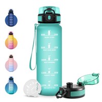 Sport Trinkflasche 500Ml, Bpa-Frei, Auslaufsicher, Zeitmarkierung, Japoria