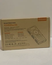 NEW-Sealed 45800mAh Solar Power Bank Wireless Charger Hand Crank Silver PN-W31