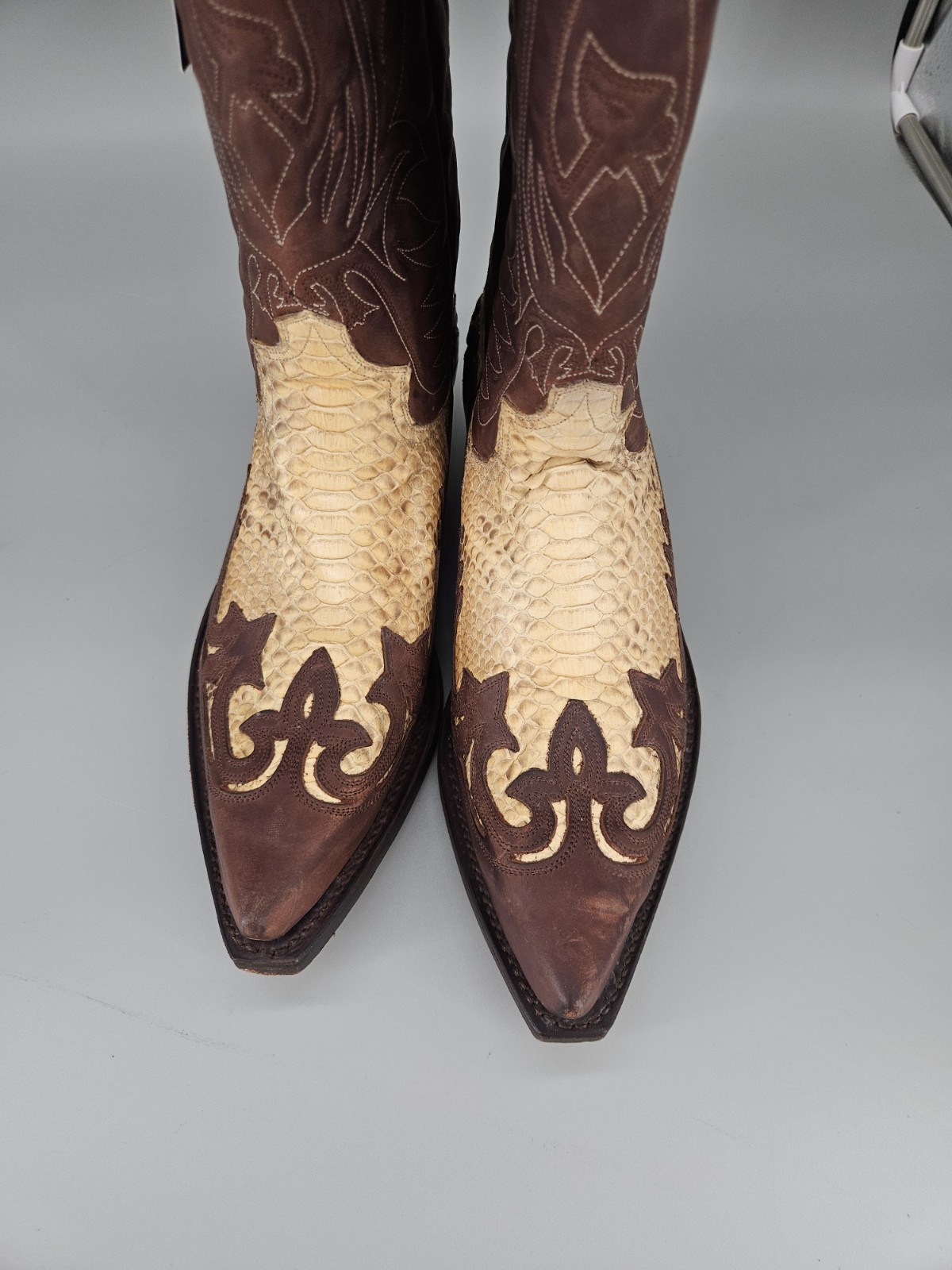 Sendra 3241 python boots brown Western Cowboy Size 8.5 Leather Handmade image 2