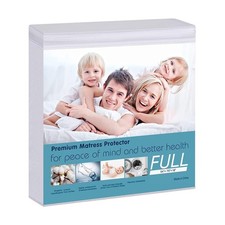 Waterproof Mattress Protector, Full Size Terry Cotton Mattress Pad Cover Brea...