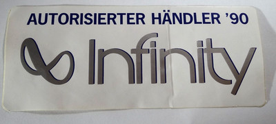 Werbe-Aufkleber Infinity Lautsprecher Speakers HiFi Autorisierter Händler 1990