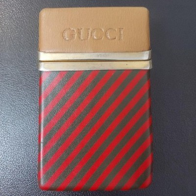 Gucci Green/Red/Beige Cigarette Case Tobacco Case Vintage O5