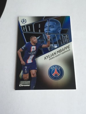 2022-23 Topps Stadium Chrome Kylian Mbappe PSG Goal Force Black 10/10 JSY