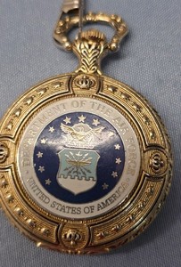 Jules Jurgensen Pocket Watch White Dial w/ Air Force Emblem - Not Working