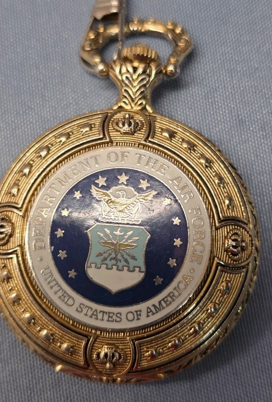 Jules Jurgensen Pocket Watch White Dial w/ Air Force Emblem - Not Working
