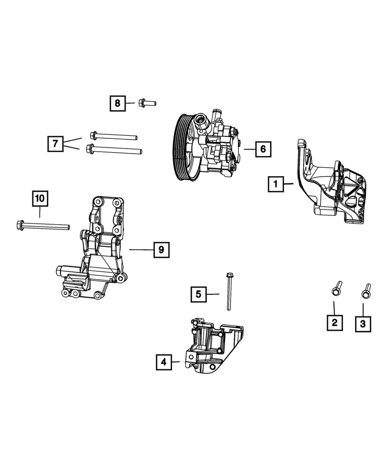 Genuine Mopar Alternator And Power Steering Pump Bracket 4891592AA - Image 4 of 4