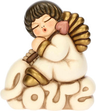 , Angelo Amore Su Scritta Love in Ceramica Decorata a Mano, Versione Media, Line