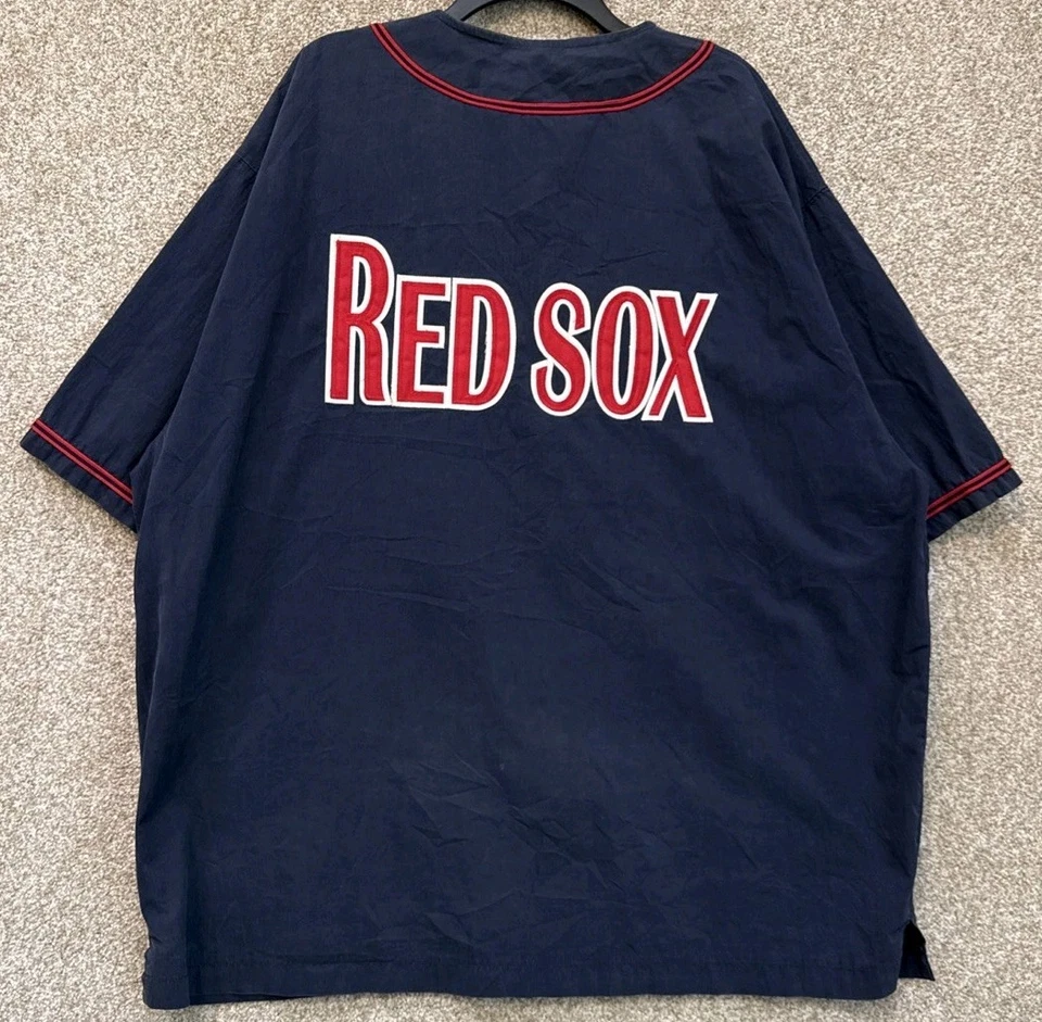 Vtg Russell Athletic MLB Mens 2XL Blue Boston Red Sox Zip Up Embroidered Jersey - Image 2 of 4