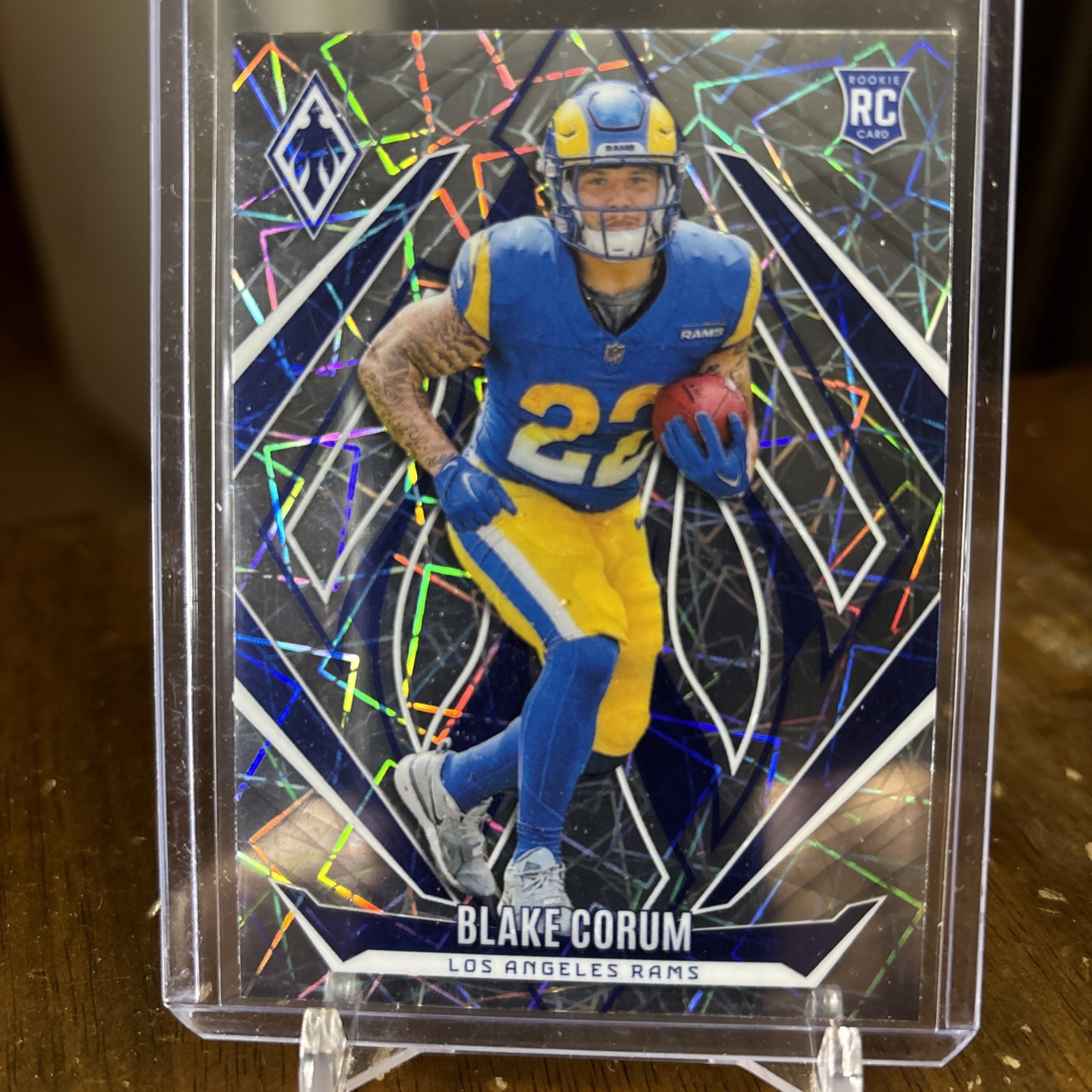 2024 Panini Phoenix  Blake Corum #158 (RC) Rookie Silver Laser Prizm LA Rams