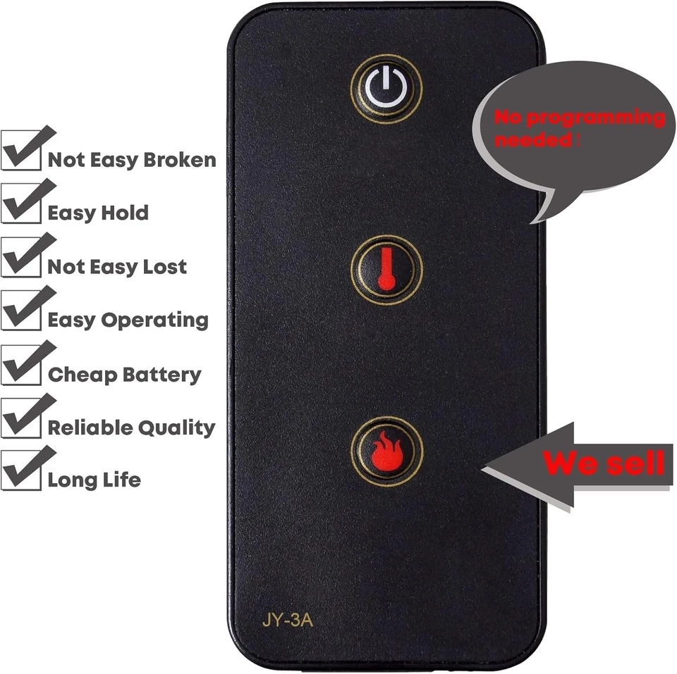 Replacement for Pleasant Hearth Fireplace Remote Control Model JY-3A Listed... - Image 3 of 4