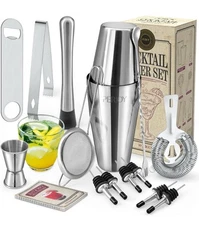 NEW Bartender Cocktail Shaker Set, 16 piece, Party Gift Liquor Alcohol Frat Fun