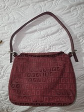Fendi Zucchino FF Monogram Shoulder Bag Burgu...