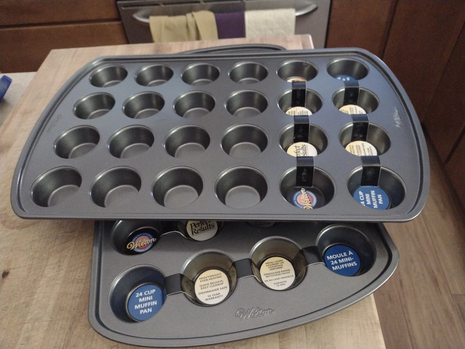 2 ~ Wilton 2105-6819 Steel Gray Round Mini Muffin Pan 10-1/2 W x 16-5/16 L in.