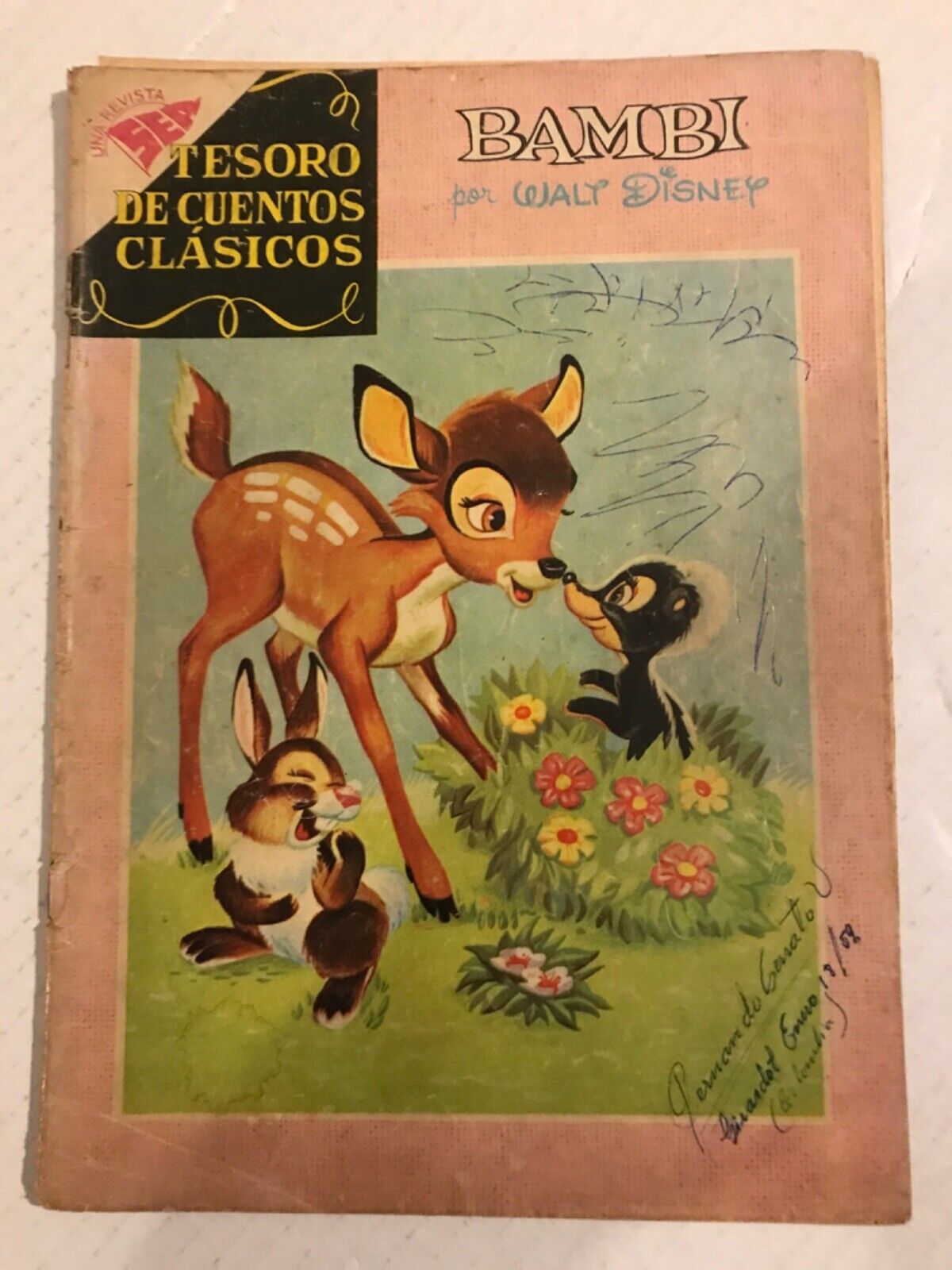 BAMBI / Tersoro De Cuentos #17 : Revista 1959 Gd; Spanish, movie adapt, Disney