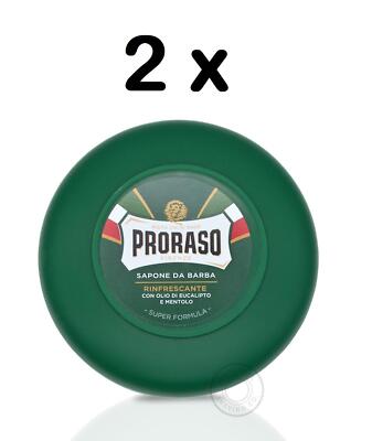 Proraso Rasierseife Topf Grün Eukalyptus & Menthol 150Ml 2XPACK Duo Doppel