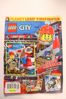 Lego City Magazine with FireFighter Minifigure Set 952104 Comic Poster 