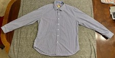 Robert Graham Men's Buttoned Shirt 2XL Navy Gingham Contrasting Trim