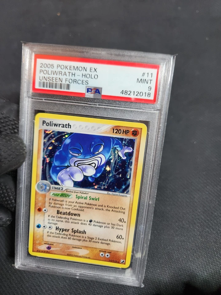 2005 Pokemon EX Unseen Forces Poliwrath #11 Holo Graded Slab PSA 9 MINT Pokémon  - Image 2 of 4