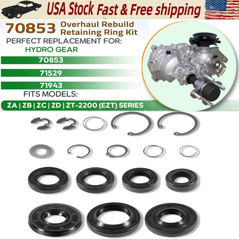 70853 For Hydro Gear Seal & Retaining Ring Kit Fit ZA, ZB, ZC, ZD